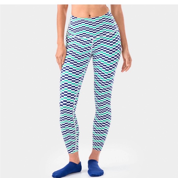 TAVI - High Waisted 7/8 Tight -Mojito Design (Blue/Wht/Grn)- NWT - Picture 2 of 6